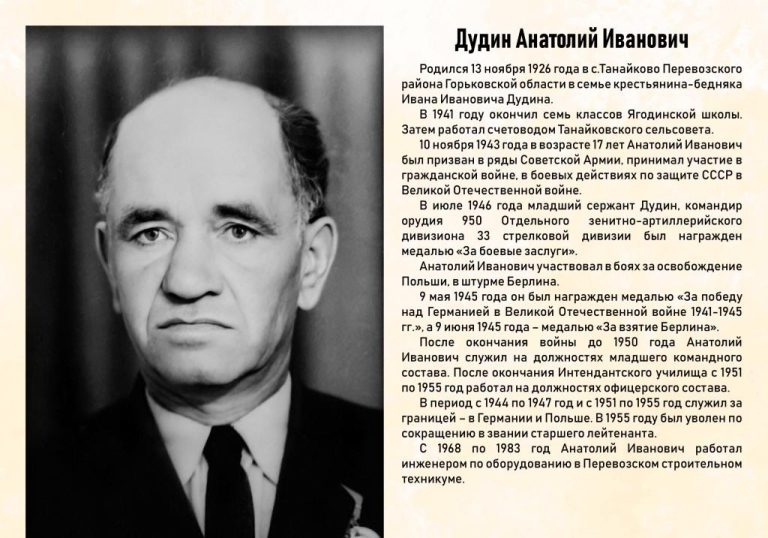 Работники колледжа – участники Великой Отечественной войны